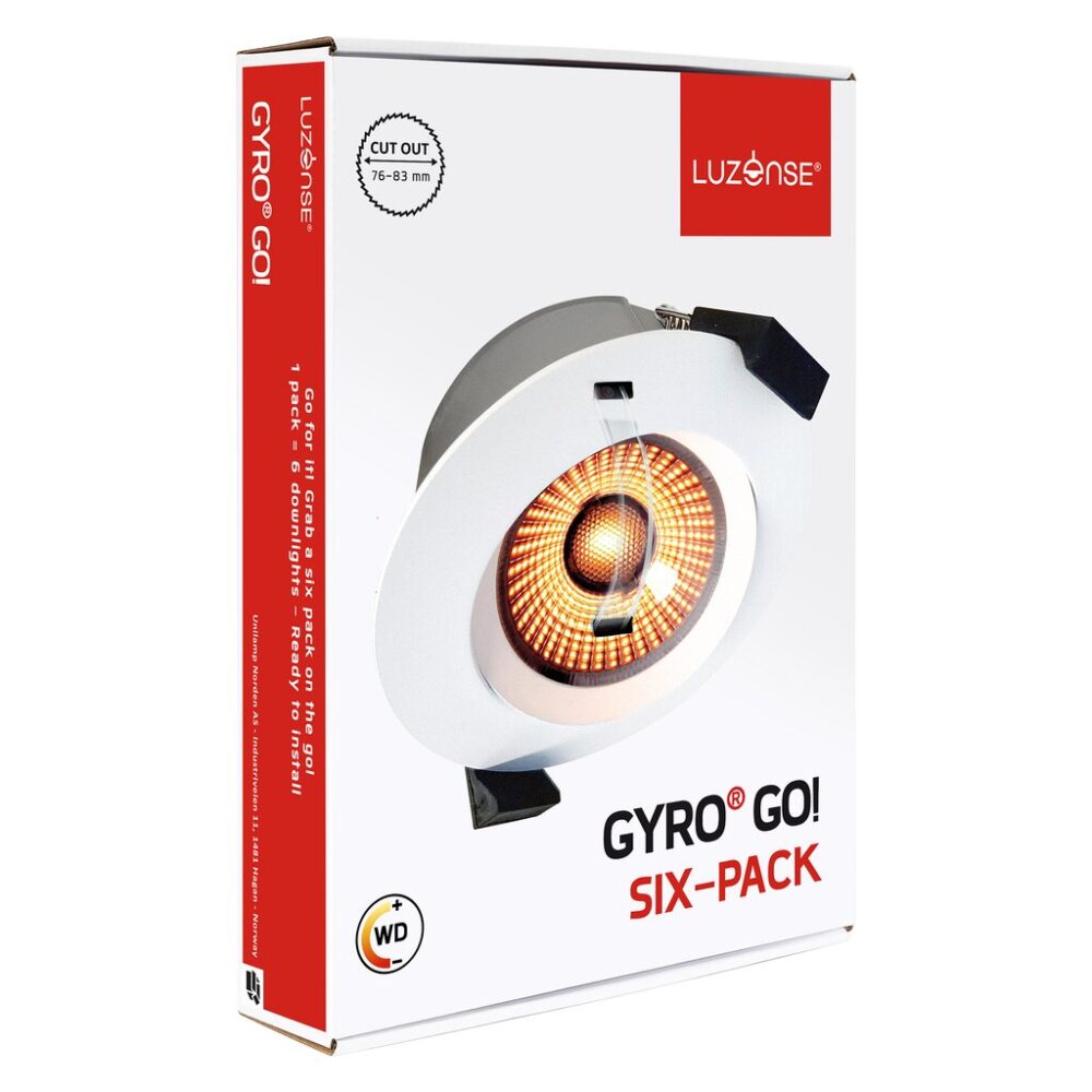 Gyro Go! 6x9W 550lm WarmDim IP44 Hvit #1