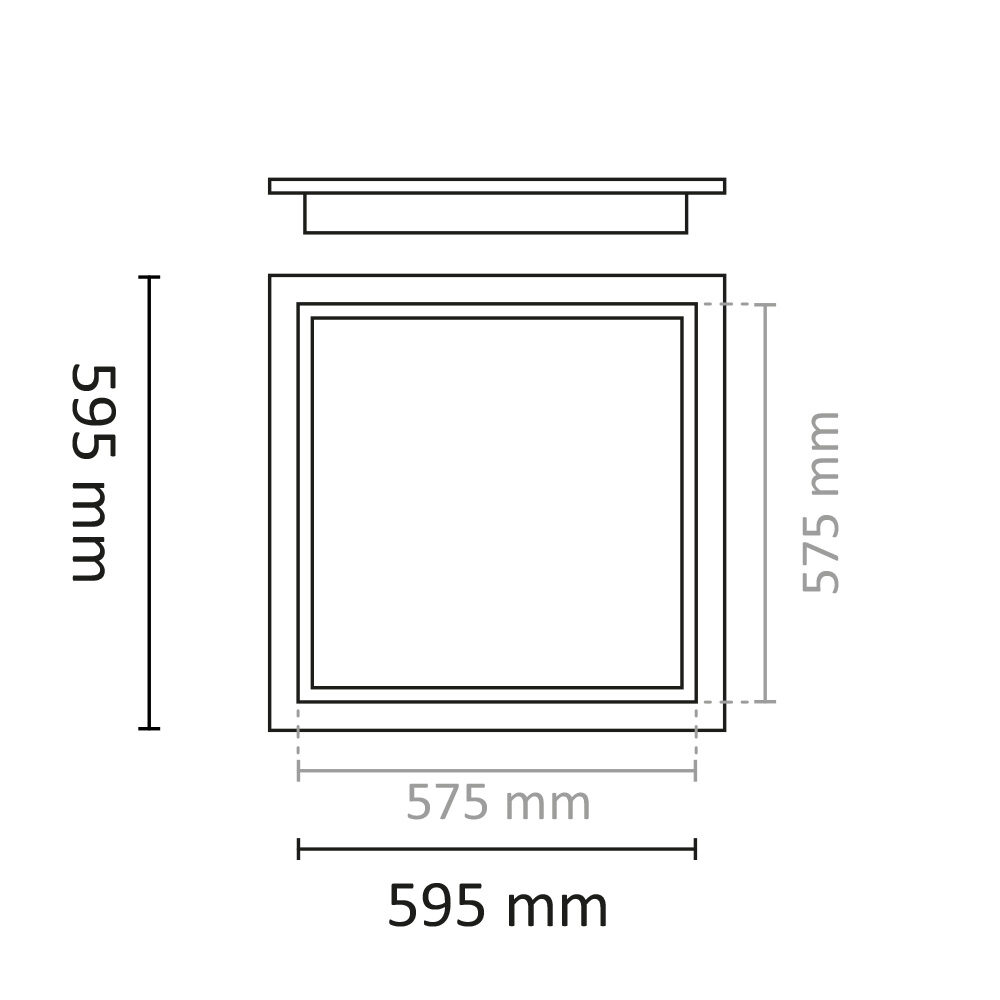 Square Deco 600 3800lm 3000K Dim LP2 #10