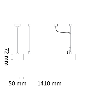Profil-P 1400 U/D SD Sensor 4650lm 3000/4000K MP Sort #9