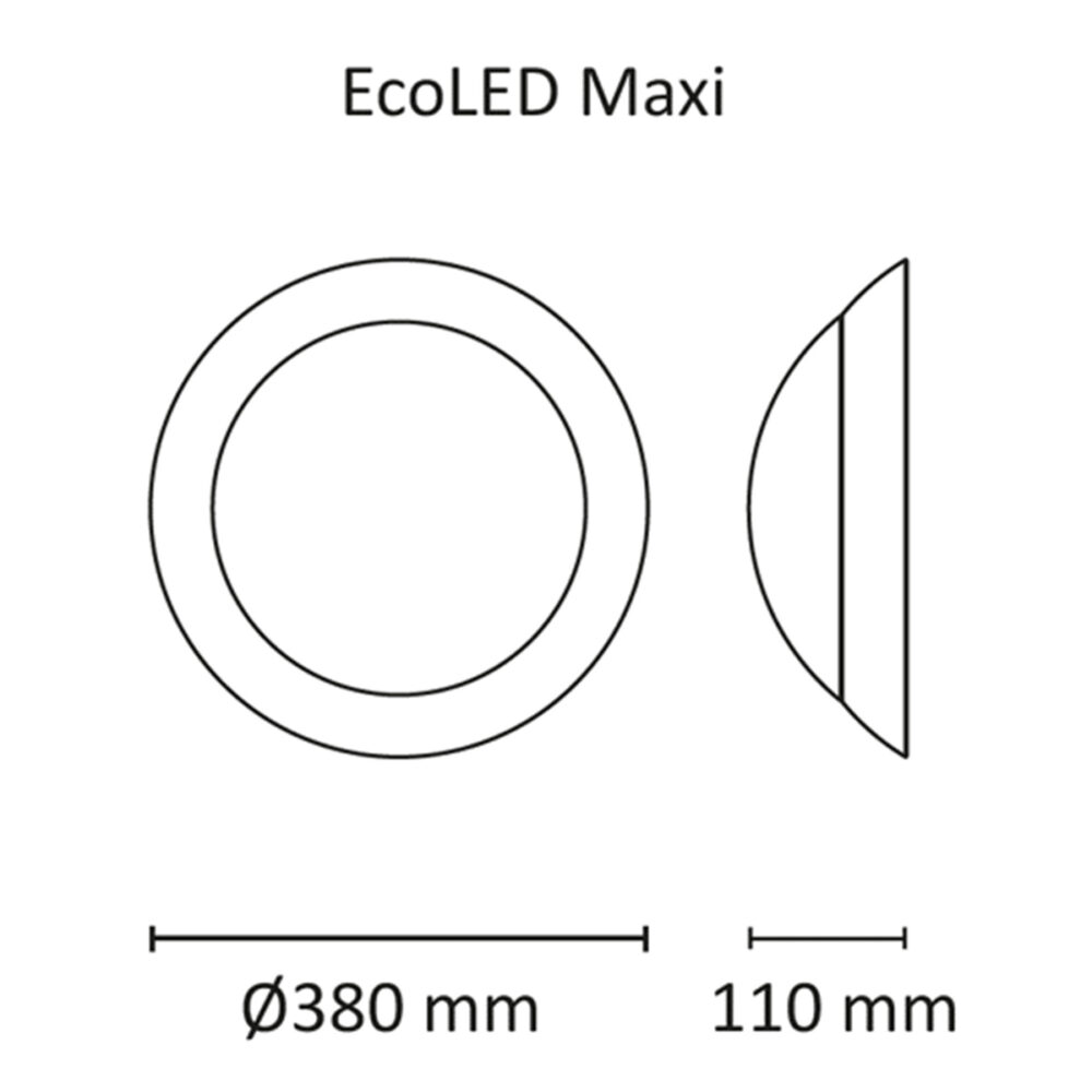 EcoLED Maxi 18W 2000lm 3000K IP21 Hvit #6