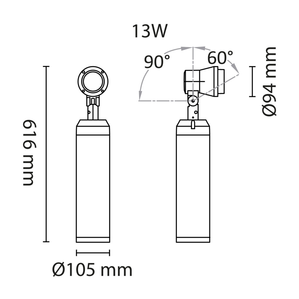 Sonic Mast 41W 3575lm 3000K 43° IP65 Grafitt #3