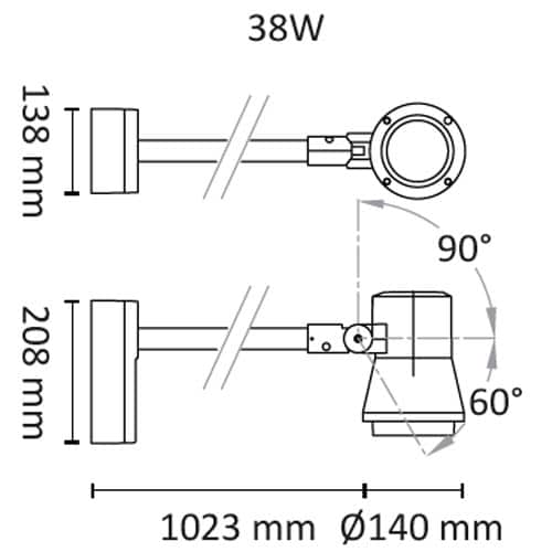 Sonic Arm 38W 3575lm 3000K 43° IP65 Grafitt #3