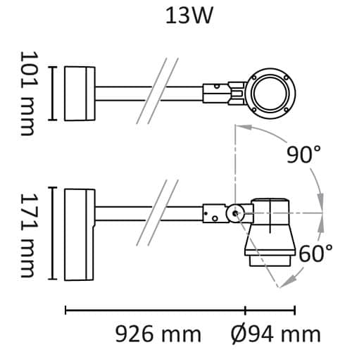 Sonic Mini Arm 13W 1350lm 3000K 25° IP65 Grafitt #4