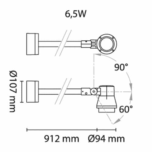 Sonic Arm 6,5W GU10 420lm 2700K IP65 Grafitt #5