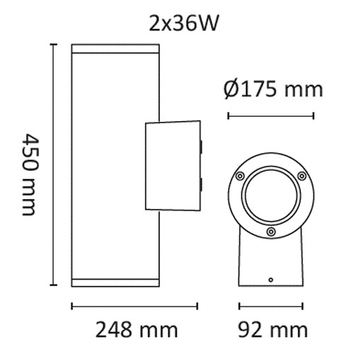 Tube Maxi 2x36W 5020lm 3000K 19° Grafitt #3