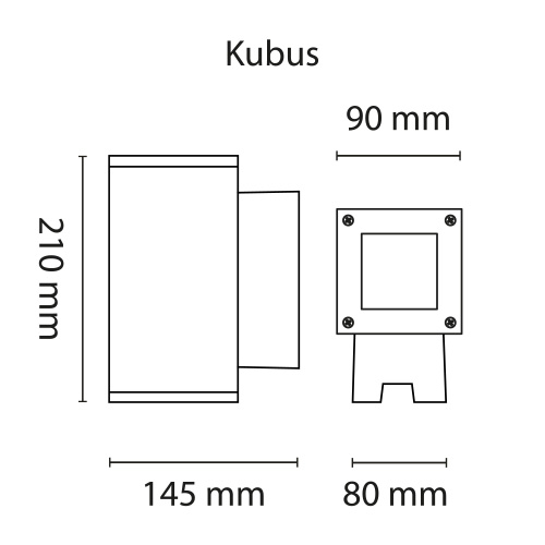 Kubus 2x5W 840lm 3000K IP55 Hvit #3