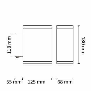 Bronco Up/Down 18W 2x610lm 3000K Smal/Asym Grafitt #5