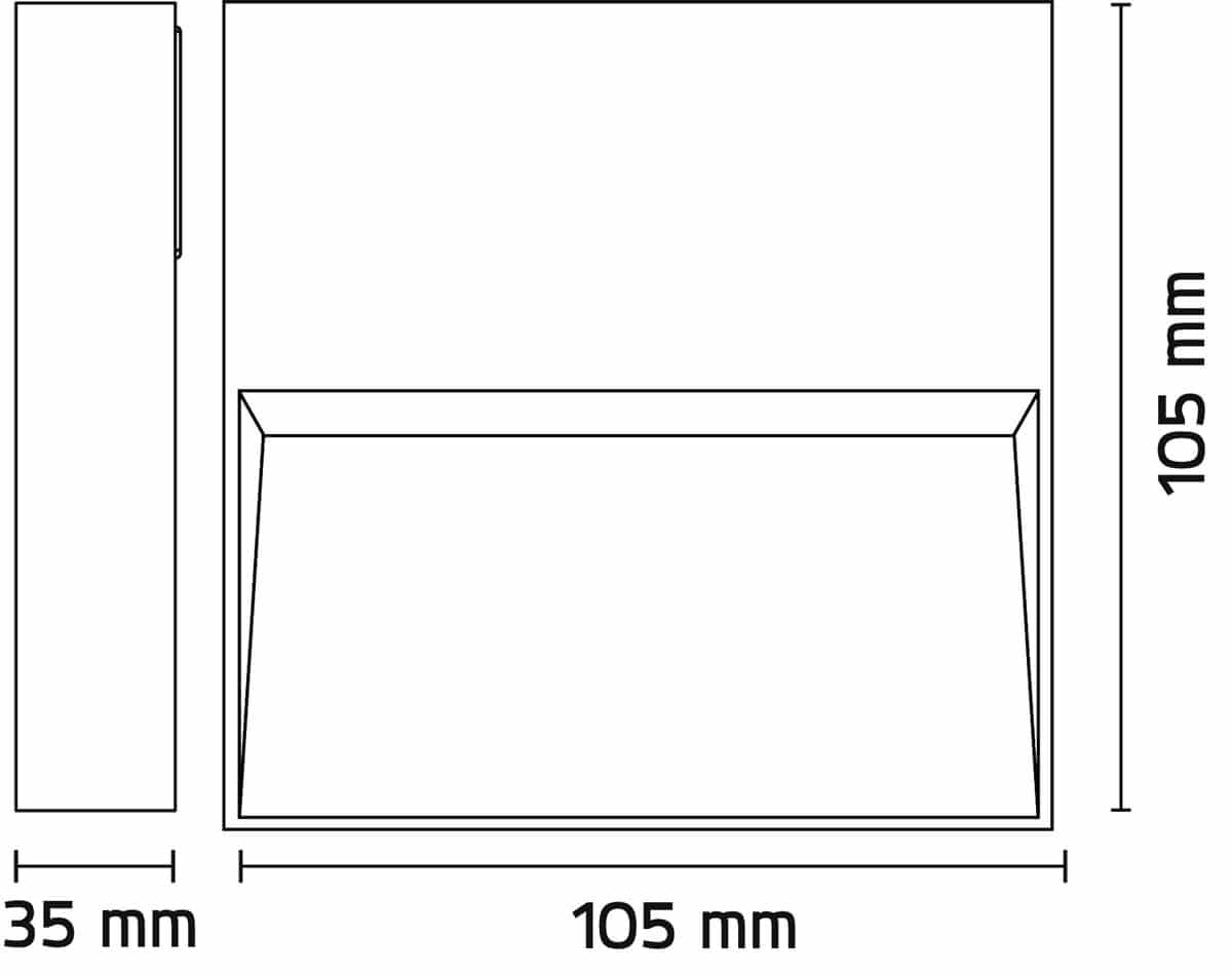 Lolite Square 1x4W 275lm 3000K IP55 Sort #3