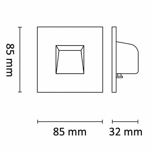 Orient Square 4W 2700K/3000K/WarmDim Sort #5