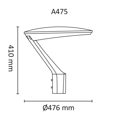 Lotus A475 40W 4800lm 4000K 5m kabel Sort Asym #5