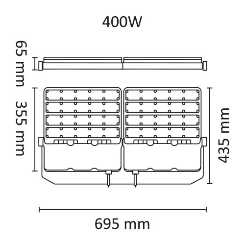 Power Area 48000lm 400W 4000K Asym Sort #4