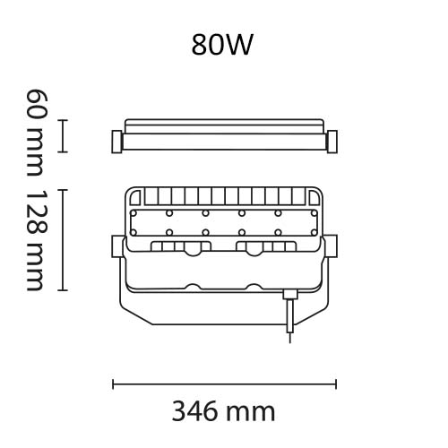 Power Area 9600lm 80W 4000K Asym Sort #4