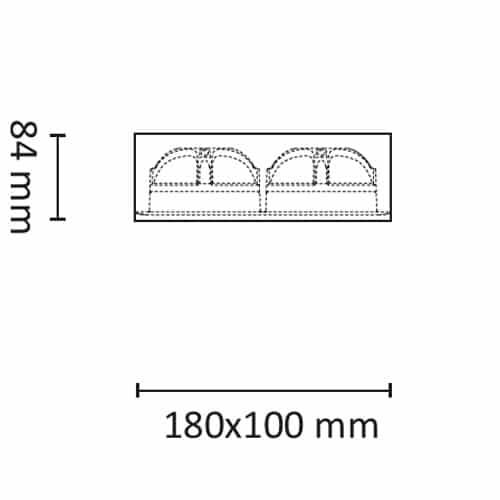 Gyro Surface Square 2x9W 1100lm WarmDim Sort #2